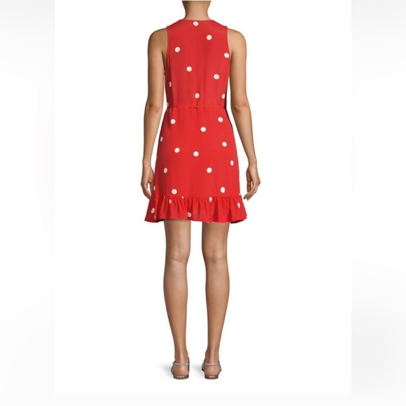 Rails Madison Scarlet PolkaDots Mini Wrap 100% Rayon dress Size L - Picture 7 of 16